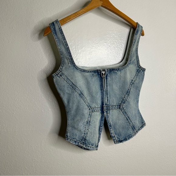 NWT Dala Denim Broken Corset Jean Top Size 28/ US Small - Picture 7 of 16